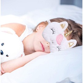 2 Pack Cute Animal Sleep Mask for Girls Cute Unicorn Soft Plush Blindfold Sleep Masks Eye Cover for Women Girls Travel Nap Night Sleeping