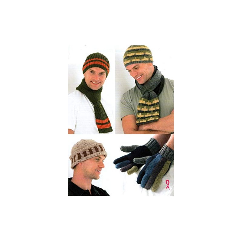 King Cole Mens DK Chunky Knitting Pattern Ribbed & Striped