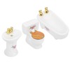 1/24 Dollhouse Miniature Bathroom Set Simulation Ceramic Bathtub Toilet Sink