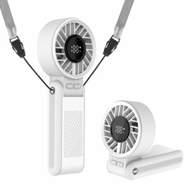 Multifunctional Foldable Handheld Fan, Rechargeable USB Turbo Personal Cooling Fan, Portable Mini Neck & Makeup Desk Fan, Ideal Gift for Women, Travel Camping Cruise Beach Essentials, Grey
