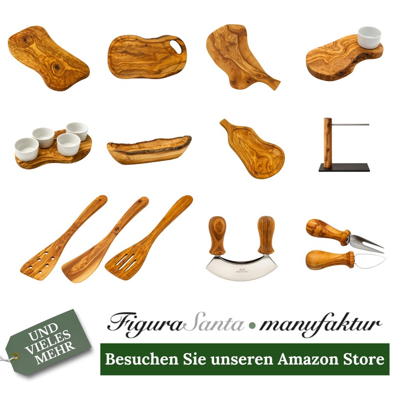 Figura Santa Ladle Olive Wood High-Quality Soup Ladle Sauna Ladle