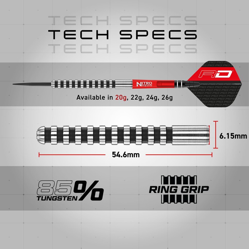 RED DRAGON Javelin Black 20g - Tungsten Professional Steel Tip