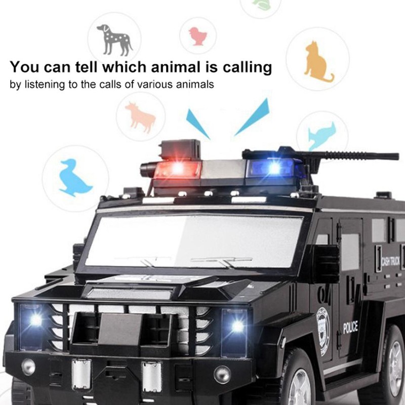 Kids Piggy Bank Music Light Simulating Armored Car Coin Bank