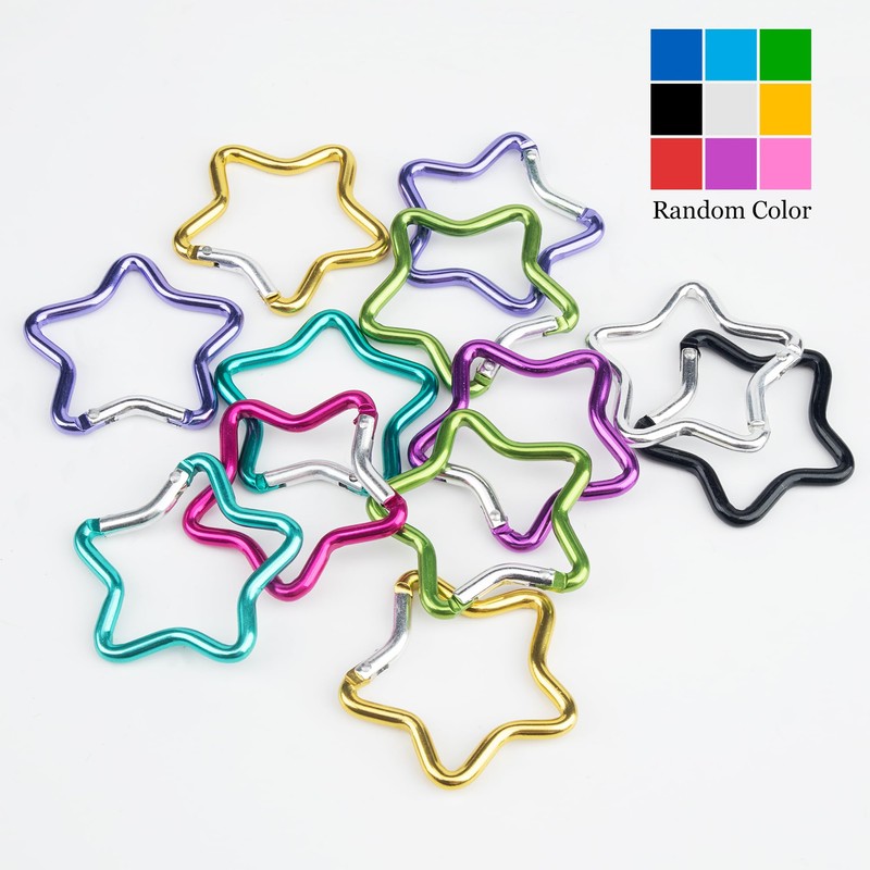 SWATOM Aluminum Star Shape Carabiner Clip Spring Snap Hook Keyring
