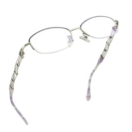 LifeArt Alloy Semi-Rimless Reading Glasses,Blue Light Blocking Glasses, Anti Eyestrain, Computer Gaming Glasses, TV Glasses for Women Men, Anti Glare (Purple, +2.00 Magnification)