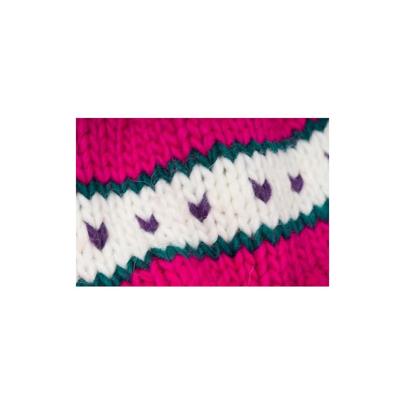 styleBREAKER 04024209 Children's Knitted Bobble Hat with Heart Pattern and