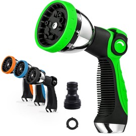 REDESS Garden Hose Nozzle Spray Nozzle,10 Hose Metal Duty Watering Patterns Thumb Control On Off Valve, High Pressure Nozzle Sprayer for Watering Plants, Car Wash,Cleaning,Showering Pets