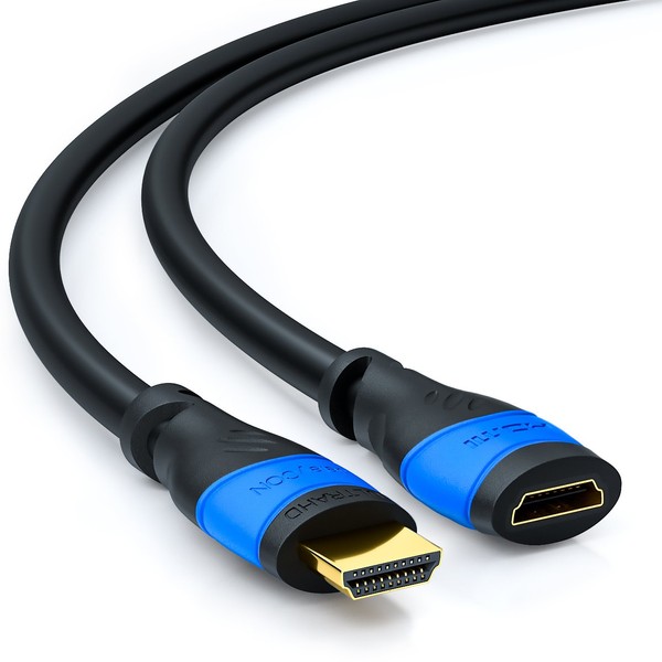 deleyCON HDMI Extension 0.5 m - Compatible with HDMI 2.0a/b/1.4a