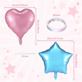 Kesote Foil Balloons Star Balloons Heart Balloons Multicolor Balloons Colorful Balloons18'' Self-Sealing Balloons for Christmas Birthday Party Graduation Party Wedding Party