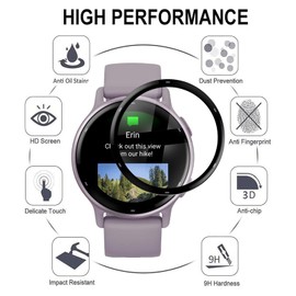 KZIOACSH 3 Pack Screen Protector for Garmin Vivoactive 5, 3D Curved Edge Transparent Protective Film Full Coverage Flexible Soft PET Anti-Fingerprint Anti-Scratch Bubble Free Screen Guard Film