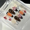 10Pcs Handmade Press On Nails Medium Almond Fake Nails 3D