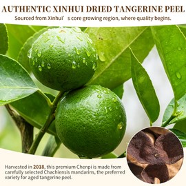 Wanhua Hall 2018 Year Dried Tangerine Peel Xinhui Chen Pi 2.82oz/80g Aged Chenpi, Traditional Sun-Dried Mandarin Orange Peel, Sulfur-Free, No Additives, for Tea & Cooking, 陈皮 橘皮 新会陈皮