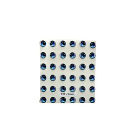 137-5: 3D Resin Googly & Wiggle Eyes (36 Pcs/18 Pairs) 5mm – Blue – Self-Adhesive for DIY Crafts, Clay, Felt, EVA, Cold Porcelain, Polymer Clay, Sculptures, Amigurumi, Scrapbooking & DIY Projects