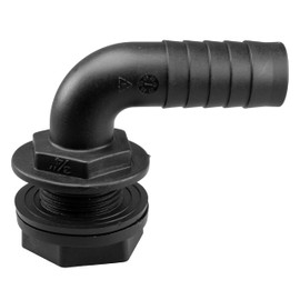 Water butt/rain barrel/water storage tank overflow hosetail elbow with nut & washer (3/4" bsp - 3/4" barb)