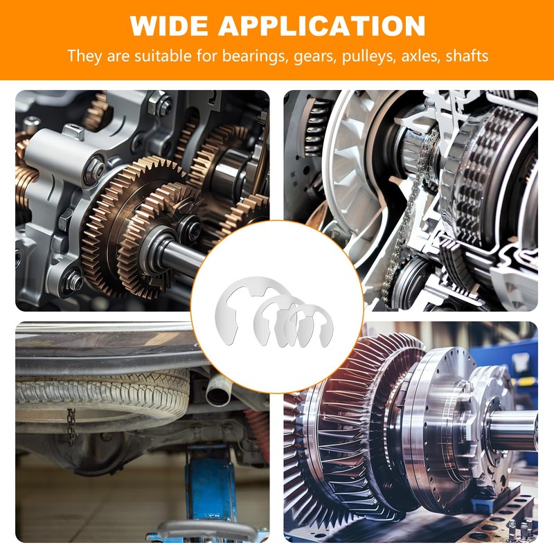 E-Clip Kit, 500 Pcs E-Clip External Retaining Ring Clips, Internal