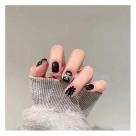 Lwenjing Nail Tip, False Nail Tip, 3D Nail Tip, Handmade Nail Tip, Wedding Nail Tip, Cute, Short, Popular, Japanese Style, Bride Nails, Shiny, False Nails, Pack of 24