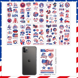 Fourth of July Temporary Tattoo,10 Sheets USA Patriotic Tattoos Stickers American Flag Eagle Multiple Design Waterproof Independence Day Temporary for USA Party Favors Decoretions Accessories