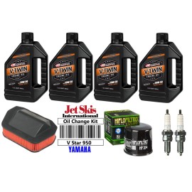 JSI Maxima Oil Kit Yamaha V Star 950 Oil Change Tune Up Kit 20W50 Oil Spark Plugs Oil & Air Filter