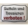 Metal Sign 20 x 30 cm Betteln und hausieren verboten