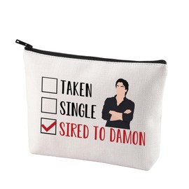 Vampire Inspired Gift Vampire Fans Gift Taken Single Sired to Damon Makeup Bag for Women Girls Team Damon Gift (Sired to Damon Bag)