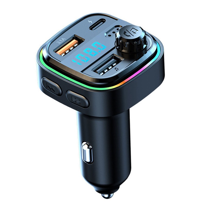 FM Transmitter Dual USB 1 Type C Multi Protection RGB