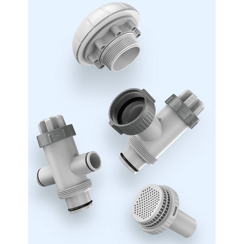 POOLHACKER Pool Filter Part Kit Set (Plunger Valve, Split Hose