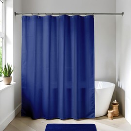 Navy Blue Extra Long Waterproof Shower Curtain Liner 71x79 Inches – Durable Plastic with Rust-Resistant Grommets, Machine Washable, Lightweight Opaque PEVA for Shower or Bathtub