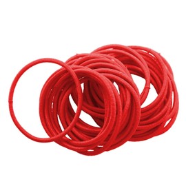 100 Pieces Of Red Rubber Band, Ponytail Fixed Hair Ring, Simple And Fine Rubber Band For Girls, Elastic Hair Ring, Convenient Hair Ring, Hairstyle Binding Accessories.