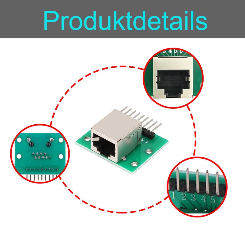 GERUI 7pcs RJ45 Connector Breakout Board 8-Pin Headers Network Port