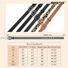 SANSTHS Skinny Black Belts for Women Fashion Ladies Thin Leather