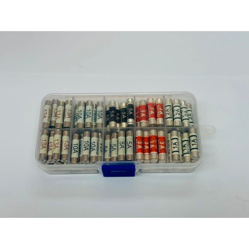 Ledangel Basics FuseBox – 100x Colour-Coded BS1362 Plug Fuses (1A–13A)