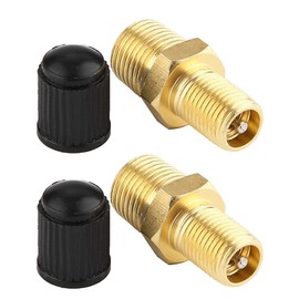 KIMISS Car Tire Inflating Valve, 2Pcs 1/8" NPT MPT Car ABS + Brass Air Compressor Tank Fill Valve