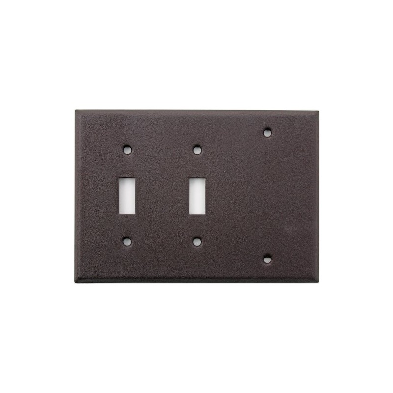Brown Wrinkle 3 Gang Wall Plate - 2 Toggle 1