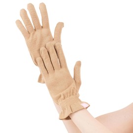 Nanosilkee Hand Care "Artisan and Beauty" Silk Gloves, Dry Skin, UV Cut, Sleep, Night Care, Made in Japan, Wakisaka Gloves "Morning Dew Gloves" Camel, After Hand Cream