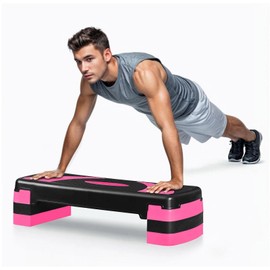 Venbytech for 31" Adjustable Workout Aerobic Stepper in Fitness & Exercise w/ 4” 6” 8” Pink
