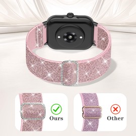 3 Pack Nylon Bands Compatible with Woneligo/Fitpolo Smart Watch, 22mm Soft Elastic Straps for Quican/Tensky/Aeac ID208 Plus/Veryfit IDW28/TOOBUR/Tensky/ENOMIR/Amzhero/WNH IDW19 Glitter Bands for Women