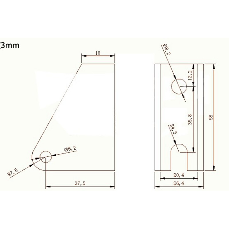 Fixed bracket for electric cylinder actuators (9. Mounting hardware A)