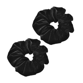 Hair Scrunchies for Women, Velvet Scrunchy Hair Ties for Women Ladies Girls Hair Bands Elastic Soft Ponytail Holder,Hair Bobbles Hair Accessories for Thick Thin Curly Hair,Black