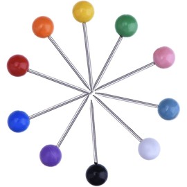 Aruiteng 500 Pieces Map Push Pins Map Tacks Plastic Round Head Tacks with Steel Points, 1/8 Inch, 10 Colors AruitengTR065 AruitengTR065