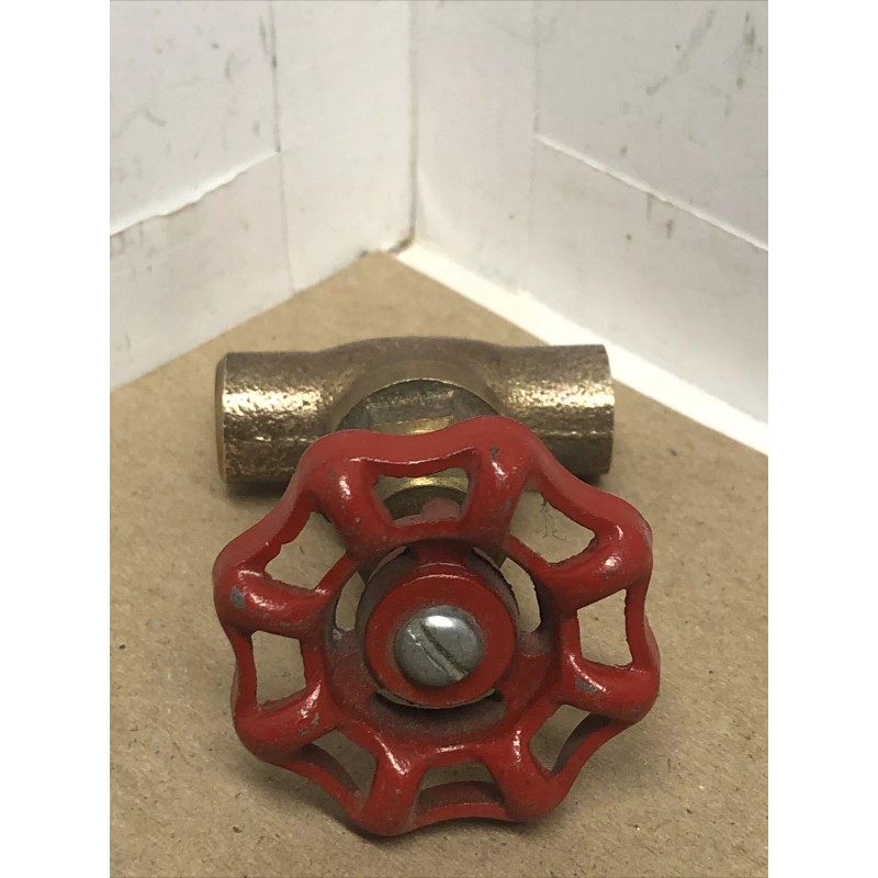 NIBCO 3/8" COPPER-NIBCO GLOBE VALVE- 3/8" SWEAT Valve-3/8"C x3/8"C-RED HANDLE-