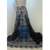 wowfabric4less123 NAVY BLUE Embroidery Sequins Lace Fabric 50” Width Sold