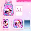 3PCS Girls Dog Backpack, Water Resistant Kids Bookbag Set with