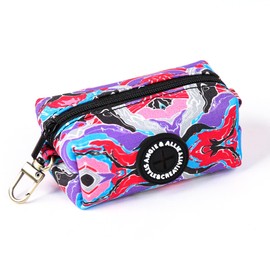 Organic Cotton Dog Poop Bag Holder for Leash Brass Hardware Waste Bag Dispenser Pet Waste Management Solution