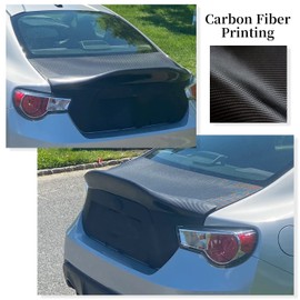 ECOTRIC Rear Trunk Spoiler Compatible with 2013-2020 Subaru BRZ/2013-2016 Scion FR-S/2017-2020 Toyota 86 Spoiler Wing Winglet Deck Lid Carbon Fiber Finish Style Look, L Type ABS Plastic