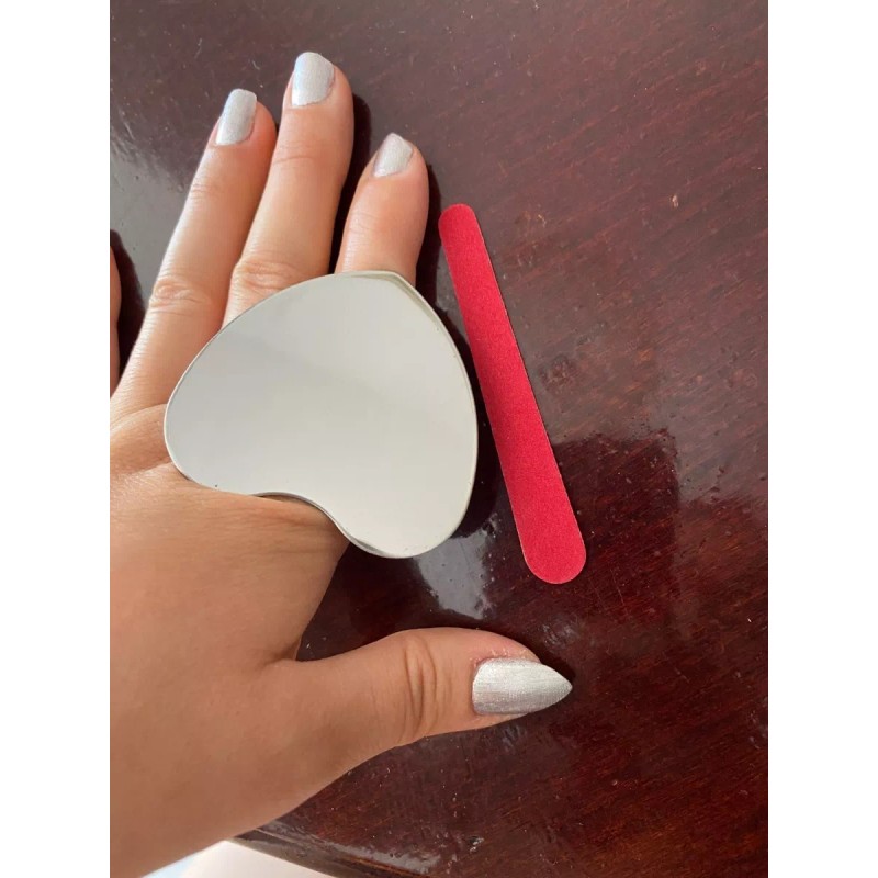 DFS Beauty Paleta Anillo Acero Inoxidable Mezcla Maquillaje_ Corazón