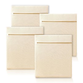 ABRRLO 4Pcs Large Cotton Mesh Laundry Bags for Delicates,Breathable Mesh Garment Bag for Washing Machine,Travel Wash Bags with Zipper for Bras,Underwear,Socks,Clothes,Laundry Dorm Room Essentials(XL)