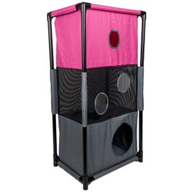 Pet Life Kitty-Square Obstacle Soft Folding Sturdy Play-Active Travel Collapsible Travel Pet Cat House Furniture