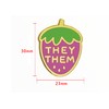 They Them Pronoun Brooch Button Non-Binary Badge Enamel Lapel Pin