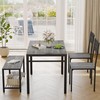 JUMMICO 43.3" Dining Table Set for 4, Kitchen Table with