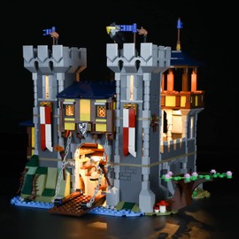 GEAMENT LED Light Set Compatible with Medieval Castle Construction Toy (Medieval Castle) - Lighting Set for Creator 31120 (Model Set Not Included)
